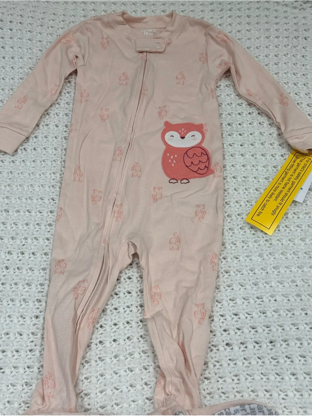 Carter’s Toddler Girl 1-Piece Owl Print 100% Snug Fit Cotton Footie Pajamas 18M